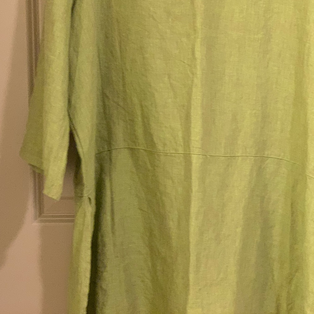 Bryn Walker Linen Bre Cross Dyed Round Neck Lagenlook Tunic Top Size 1X - Picture 8 of 15